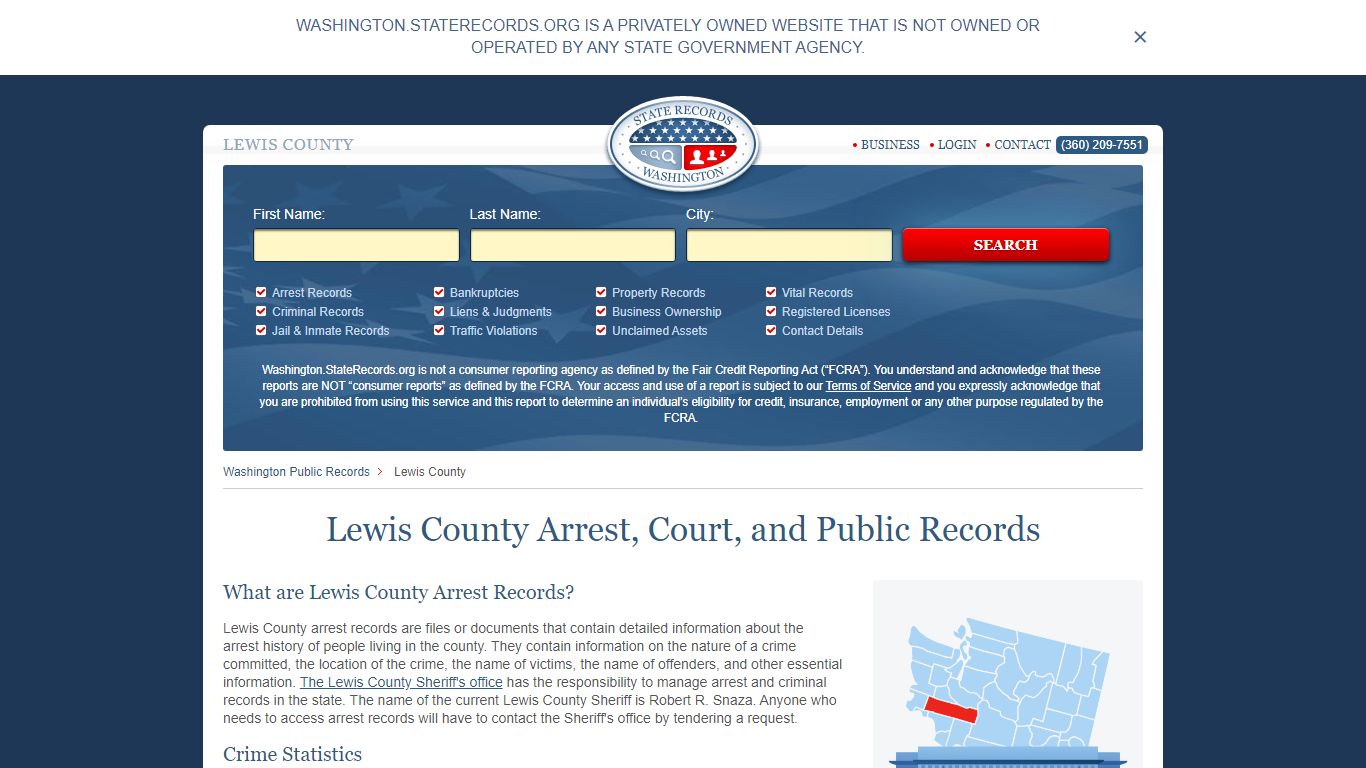 Lewis County Arrest, Court, and Public Records