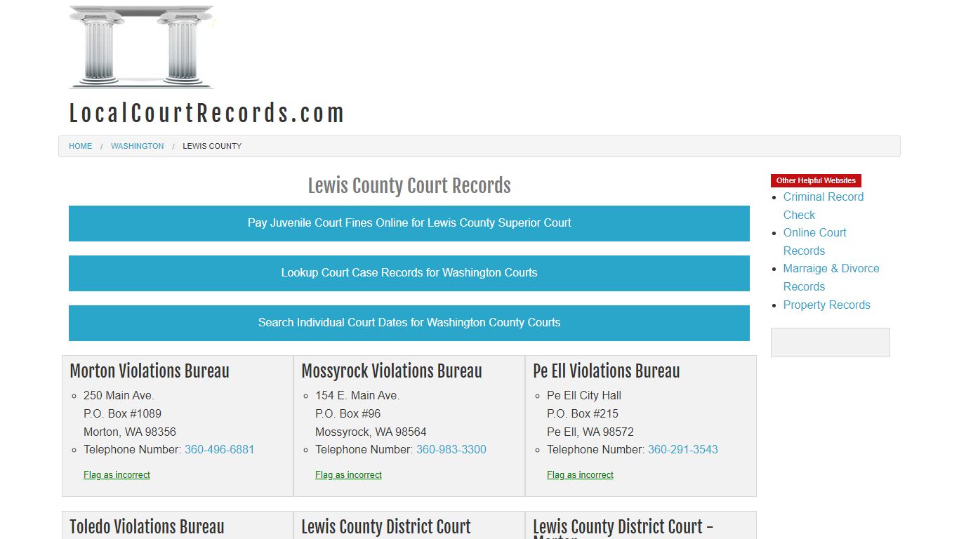 Lewis County Court Records - Washington